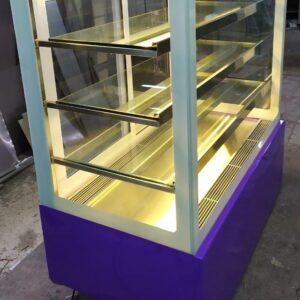 Cold Display Counter with Purple Powder-Coated Base | Size 48" x 24" x 50" | 3-Shelf Design