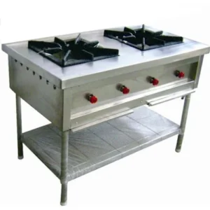 Two Burner Indian Gas Range with 1 Under Shelf Size 48"X24"X34"+6" Inches