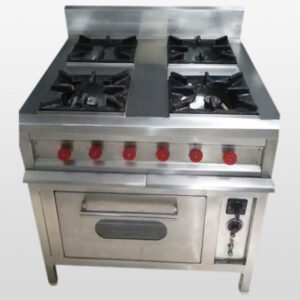 Four Burner Gas Range with Oven Below Size (LXWXH) 36"X36"X34"+6", Casting 12"X12"