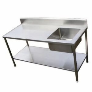 Work Table with Sink and 1 Under Shelf Size 48"X24"X34"+6"