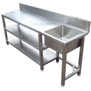 Work Table with Sink and 2 Under Shelf Size 48"X24"X34"+6"