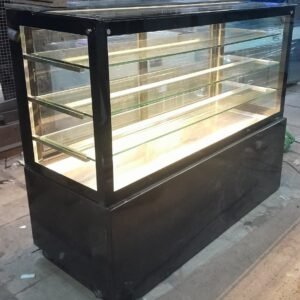 Cold Display Counter with Black Powder-Coated Base | Size 48" x 24" x 50" | 3-Shelf Design