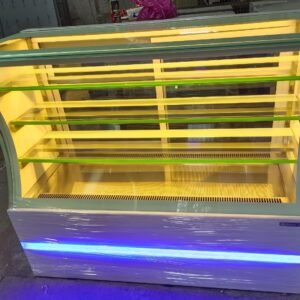 Cold Inside Curve Display Counter with White Powder Coated Below Size (LXWXH) 60"X27"X50" Base + 3 Shelf