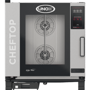 Unox Combi Oven XEVC-0711-E1RM (7 GN 1/1 Trays) 11.7 kW 67mm Tray Spacing Door Opening Type Hinge on the left side Touchscreen build Basic sealed panel Recipe Programs Up to 256 Basic
