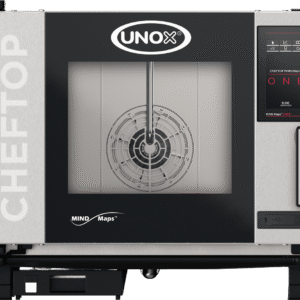 Unox Combi Oven XEVC-0511-E1RM (5 GN 1/1 Trays) 9.3 kW 67mm Tray Spacing Door Opening Right Hinged Door Digital touch control panel Up to 48 custom Recipe 384 CHEFUNOX Pre Set Programs Energy Consumption Approximately 26 kWh/day