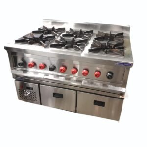 Six Burner Gas Range with Drawer Refrigerator Below Size (LXWXH) 48"X36"X32"+4"