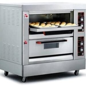 Ecolane Two Deck 4 Tray Gas Oven Digital Timer & Temp. Controller, Size (LXWXH): 54"X34"X56", Tray Size : 16"X24"