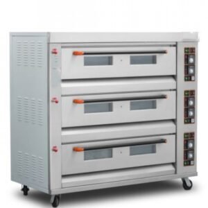 Ecolane Three Deck 9 Tray Gas Oven Digital Timer & Temp. Controller, Size (LXWXH): 73"X37"X69", Tray Size : 16"X24"