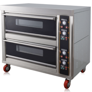 Ecolane Two Deck 4 Tray Electric Stone Oven Digital Timer & Temp. Controller, Size (LXWXH): 50″X34″X50″, Tray Size : 16″X24″