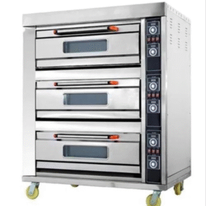 Ecolane Three Deck 6 Tray Electric Oven Digital Timer & Temp. Controller, Size (LXWXH): 51"X34"X65", Tray Size : 16"X24"