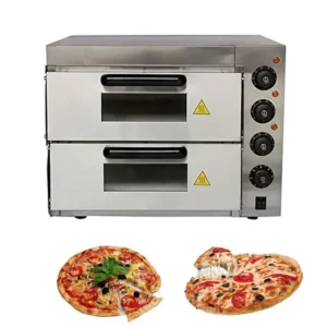 Ecolane Double Deck Electric Pizza Oven (Stone: 16"x16"+2) With Stone, Size (LXWXH): 23"X23"X18"